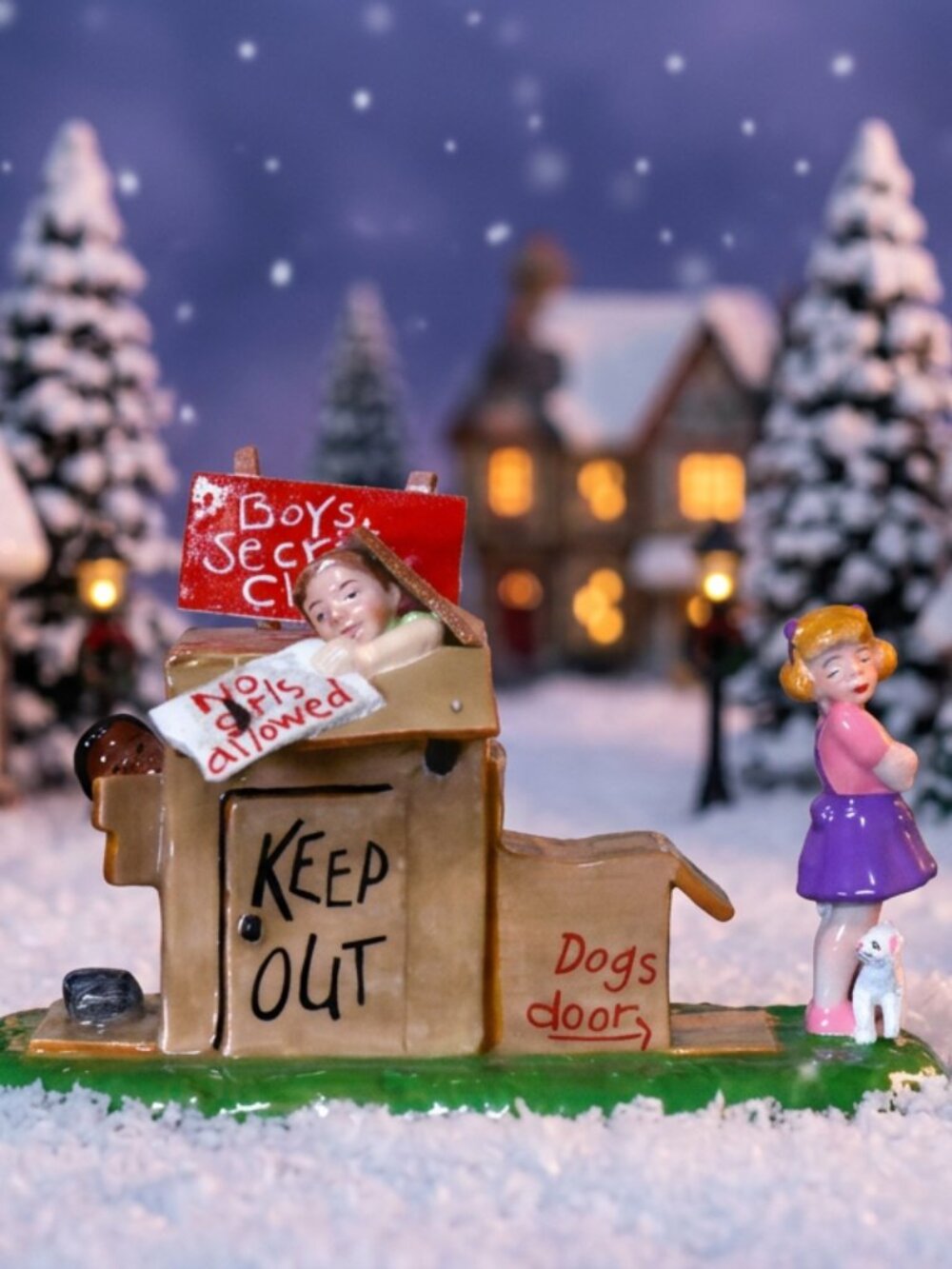 Department 56 Snow Village NO GIRLS ALLOWED #5655217 Vintage